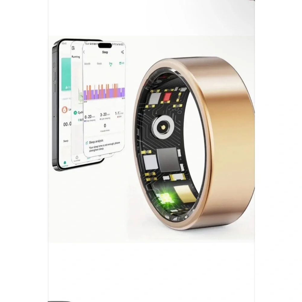 NWOT Smart Ring Black Fitness Healthy Tracker Ring Size 8